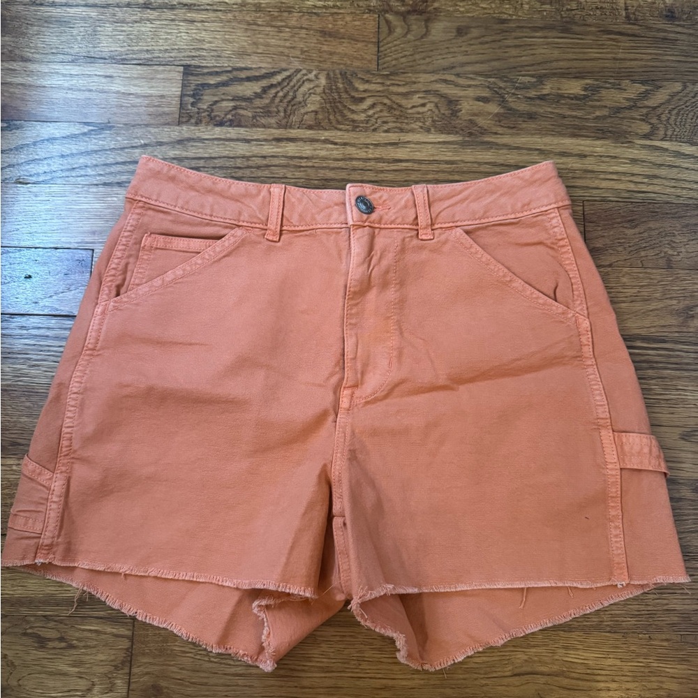 Women's Orange Casual Shorts